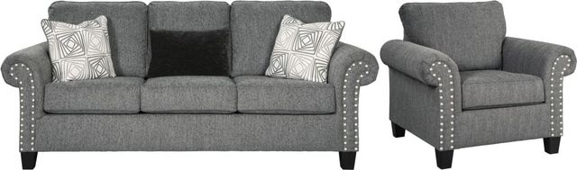 Benchcraft® Agleno 2-Piece Charcoal Living Room Set-0