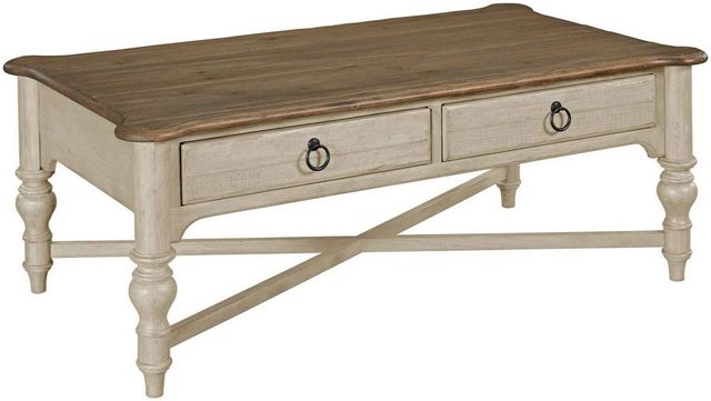 Kincaid® Weatherford Cornsilk Brown Cocktail Table with White Base-0