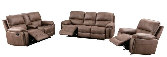 Mazin Furniture Easton Light Brown Power Reclining Loveseat with Center Console-2