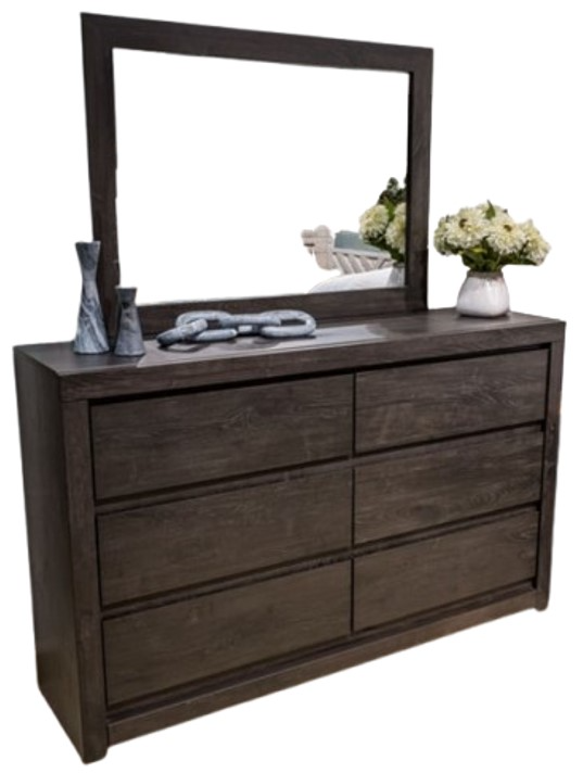 Fraluna Dresser and Mirror - Charcoal Fraluna Dresser and Mirror - Charcoal
