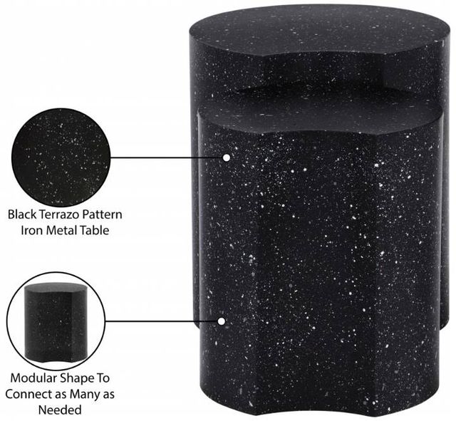 Meridian Furniture Dimple 2-Piece Black 28" Modular Nesting End Table Set-3