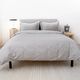Hush Cotton Sateen 3-Piece Grey Queen Duvet Cover Set-3
