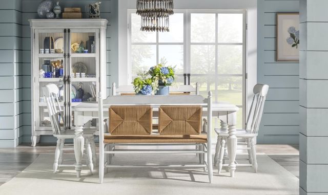 Legacy Classic Vintage Market Picket Fence Rush Seat Bench-1