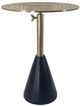 A & B Home Gold Croco Design Accent Table with Black Pedestal Base-1