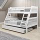 Donco Kids Mission White Finish Twin/Full Bunk Bed with Trundle-0