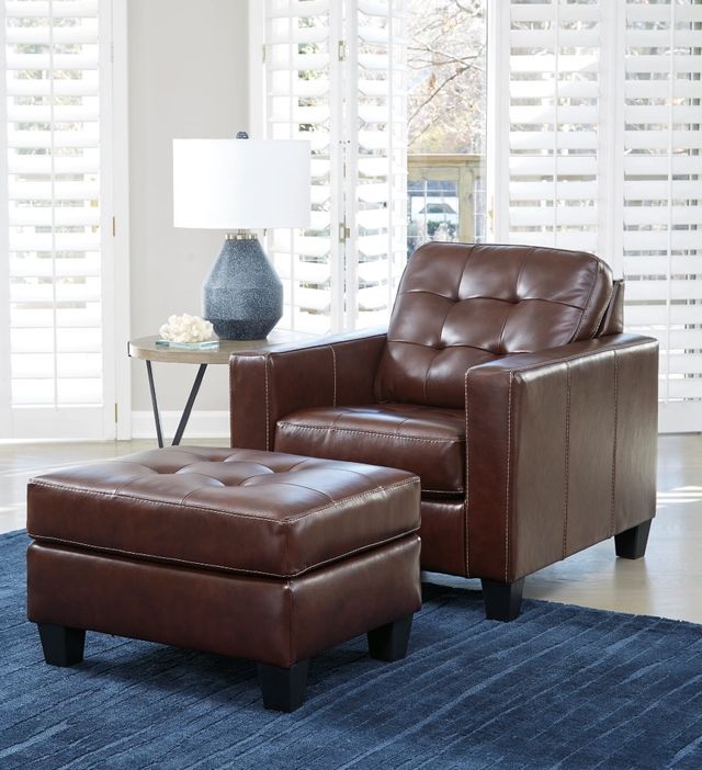 Signature Design by Ashley® Altonbury 2-Piece Walnut Chair and Ottoman Set-3