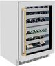 ZLINE Autograph Edition Touchstone 4.8 Cu. Ft. Satin Stainless Steel Wine Cooler with Glass Door and Champagne Bronze Handle-2
