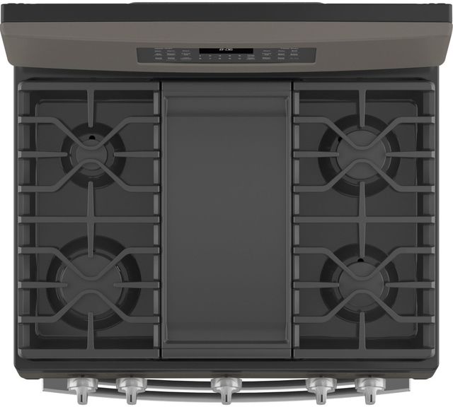 GE® 30" Fingerprint Resistant Slate Freestanding Gas Double Oven Convection Range-3
