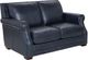 Futura Leather Delta Blue/Espresso Loveseat-0