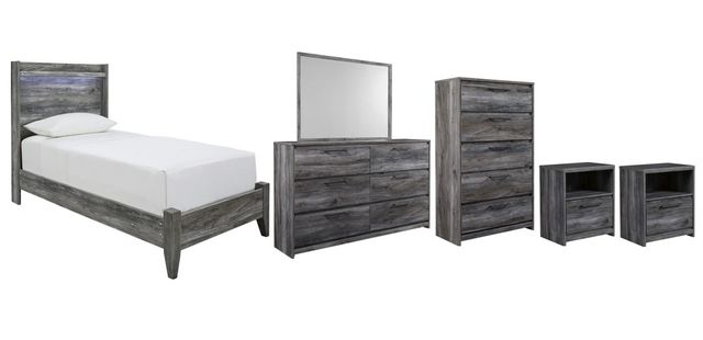 Signature Design by Ashley® Baystorm 6-Piece Gray Twin Panel Bed Set-0