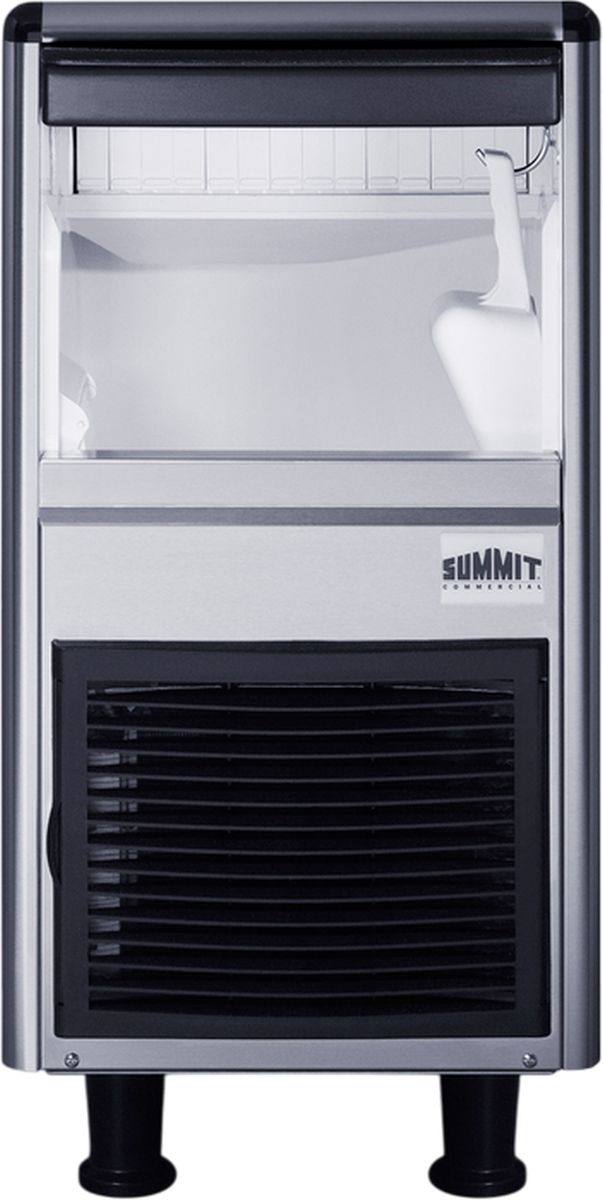 Summit® 15" 77 lb. Stainless Steel Freestanding Ice Maker-2
