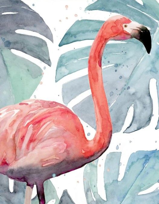 Classy Art Flamingo Splash I by Annie Warren Wall Art-1