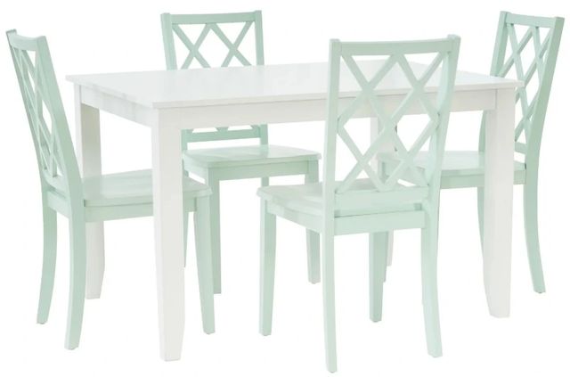 Powell® Maui 5-Piece Mint/White Rectangular Dining Set-0