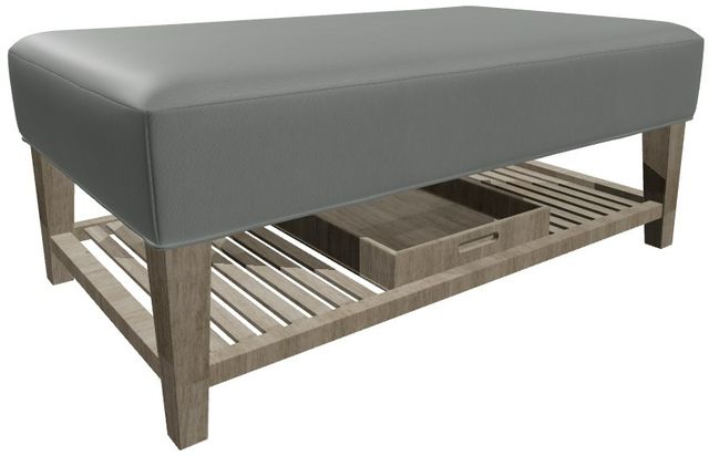 Craftmaster® Customizable CM Leather Cocktail Ottoman with 1-Tray-2