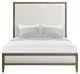 Elements International Versailles Contemporary Gray/White Queen Upholstered Panel Bed-1