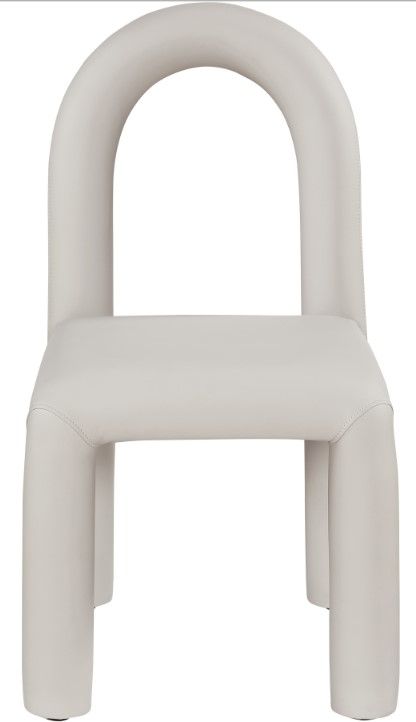 Meridian Furniture Amari Taupe Leather Upholstered Dining Chair-1