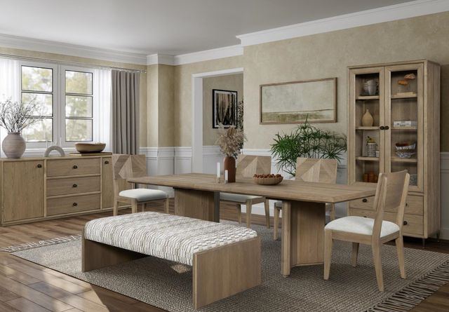 Bernards Linné Angled Double Pedestal Wheat Dining Table-1