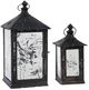 A & B Home 2-Piece Black/Silver Lantern Set-0