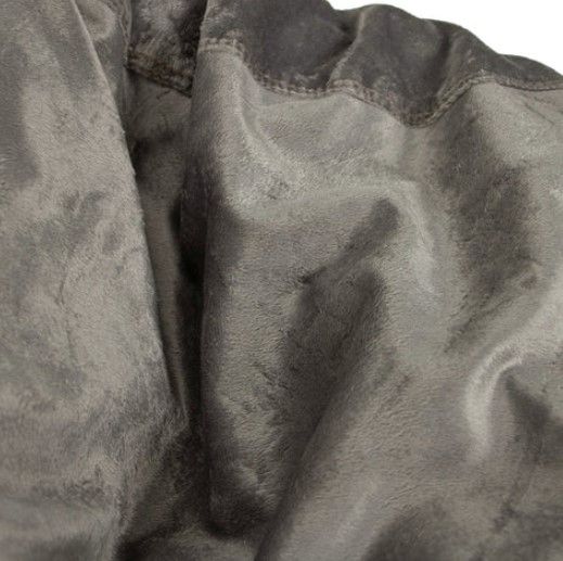CordaRoy's® Gray Plush Fur Pouf Footstool-1