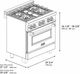 ZLINE Autograph Edition 30" Stainless Steel Pro Style Dual Fuel Range with White Matte Door-3