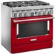 KitchenAid® 36" Passion Red Pro Style Dual Fuel Range-3