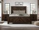 International Furniture Direct Dutton Lightly Distressed Brown King Platform Bed Footboard with Rails-1
