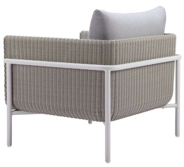 Zuo® Modern Frais Gray/White Aluminum Fabric Outdoor Accent Chair-4