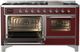 Ilve® Majestic III 60" Burgundy Pro Style Dual Fuel Natural Gas Range with Triple Glass Door and Chrome Trim-3