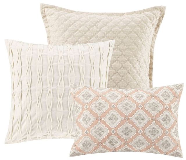 Olliix by Madison Park Signature Haven Blush King Chenille Jacquard Comforter Set-2