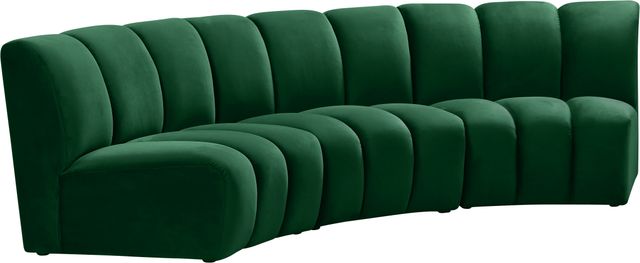 Meridian Furniture Infinity 3-Piece Green Velvet Modular Sectional-2