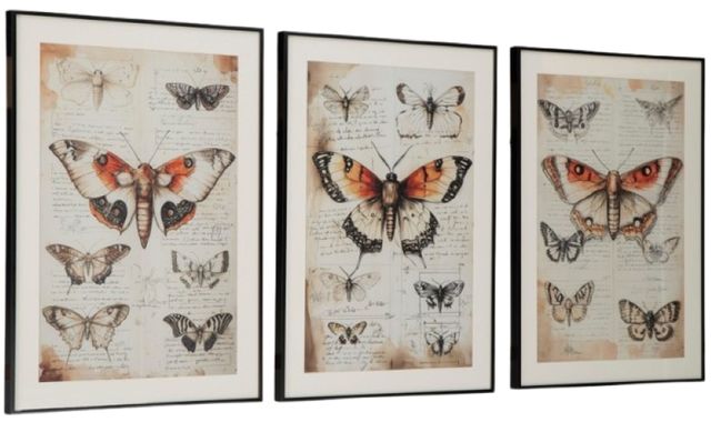 Signature Design by Ashley® Jossletts 3-Piece Black/Ivory/Orange Wall Art Set-1