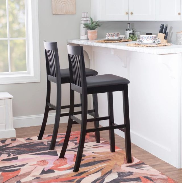 Linon Torino Black Mission Bar Stool-1