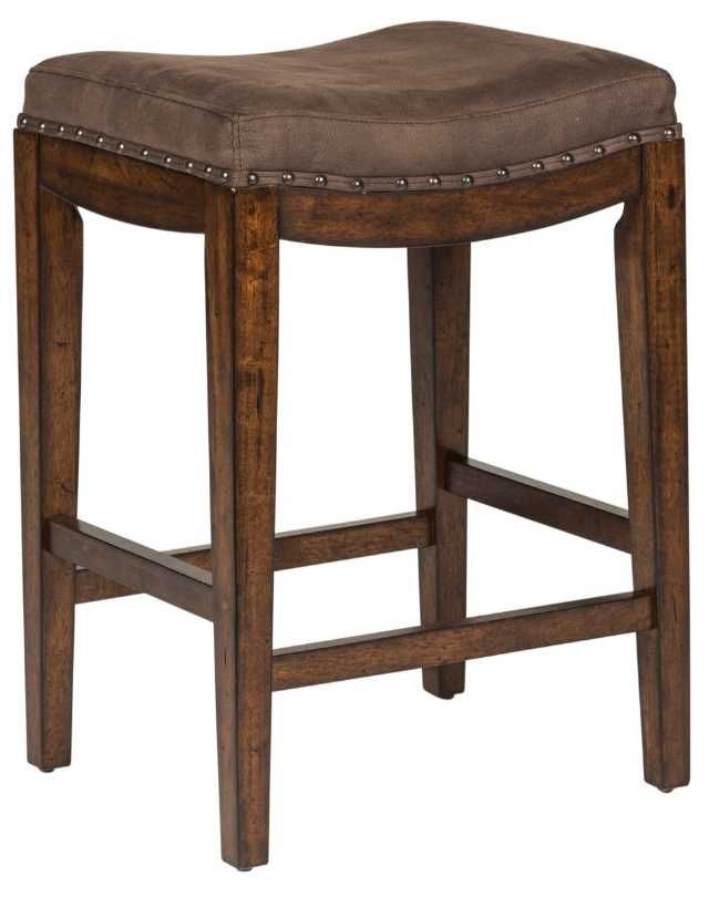 Liberty Furniture Aspen Skies Russet Brown/Saddle Upholster Console Stool-0