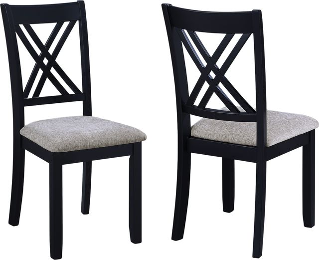 Crown Mark Eloise 7-Piece Black/Light Gray Dining Set-3
