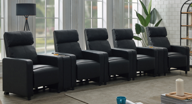 Coaster® Toohey 7-Piece Black Reclining Living Room Set-0