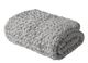 Olliix by Madison Park Chenille Chunky Knit Grey Throw-0