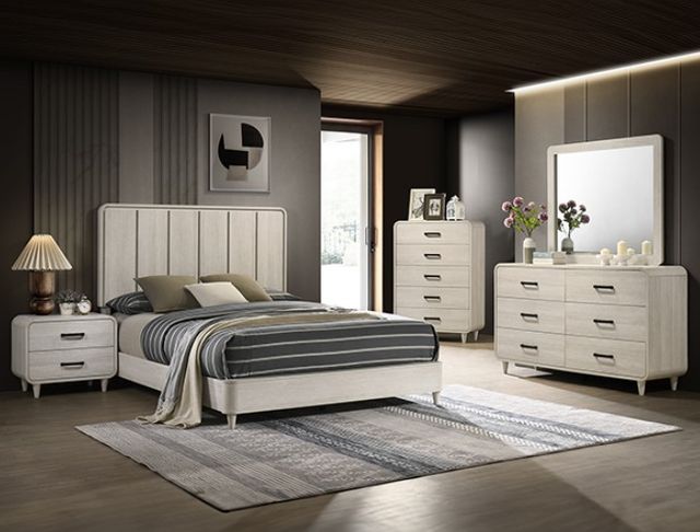 Crown Mark Nyomi White King Panel Bed-1