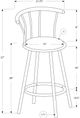 Monarch Specialties Inc. 2 Piece Black Bar Stools-4