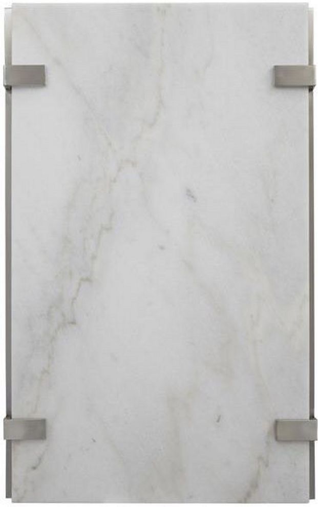 Magnussen Home® Paradox Pearl White Rectangular Cocktail Table with Platinum Frame -2