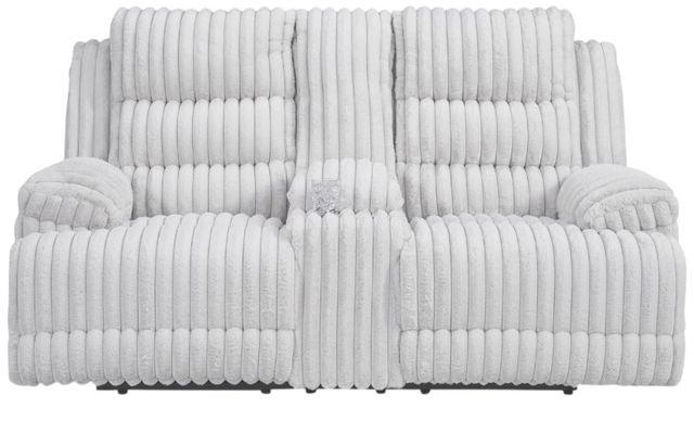 Signature Design by Ashley® Rhines Falls Alloy Dual Power Reclining Loveseat with Console-2