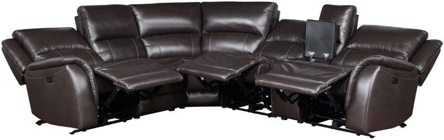 Steve Silver Co. Alexandria 6-Piece Chocolate Power Reclining Curved Sectional-3