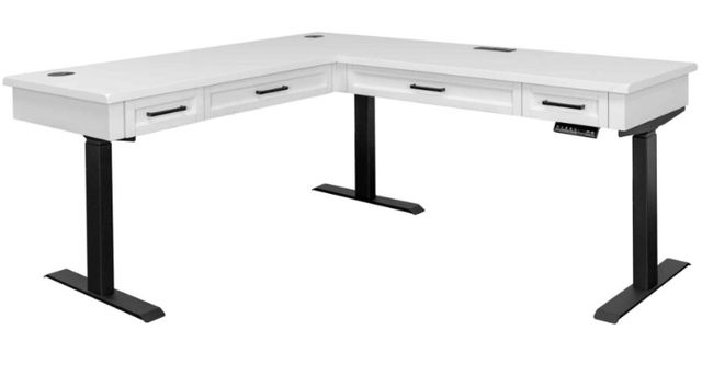 Martin Furniture Abby White Electric Sit/Stand L-Shape Desk -0