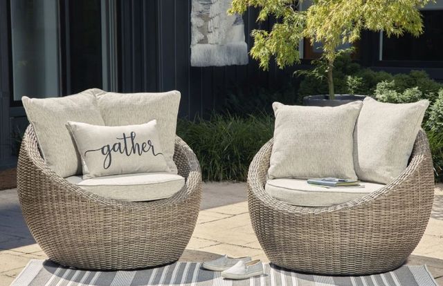 Signature Design by Ashley® Danson Beige Swivel Lounge with Cushion-5