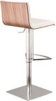 Armen Living Cafe Brushed Stainless Steel/Walnut/White Bar Stool-3