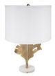 A & B Home Gold/White Table Lamp with Leaf Design-1