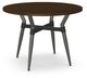 Amisco Customizable Link Walnut Veneer 29.5" Round Table with Steel Legs-0