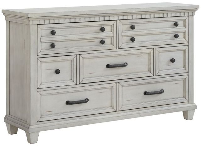 Elements International McCoy Antique White Dresser and Mirror-1