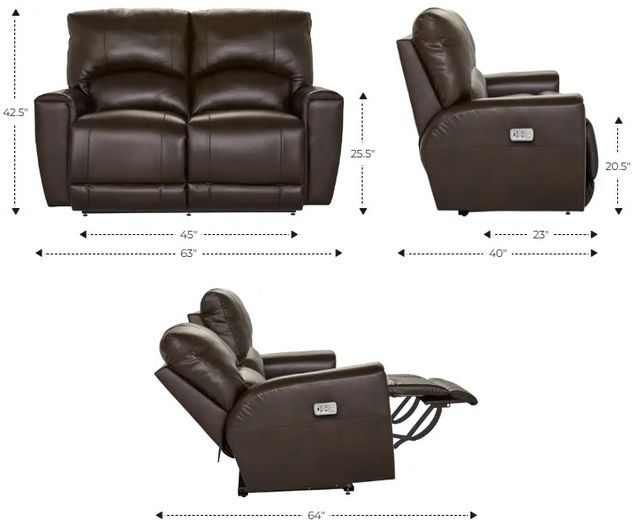 La-Z-Boy®  Cassian Charcoal  Power Reclining Loveseat with Console, Headrest, and Lumbar-2