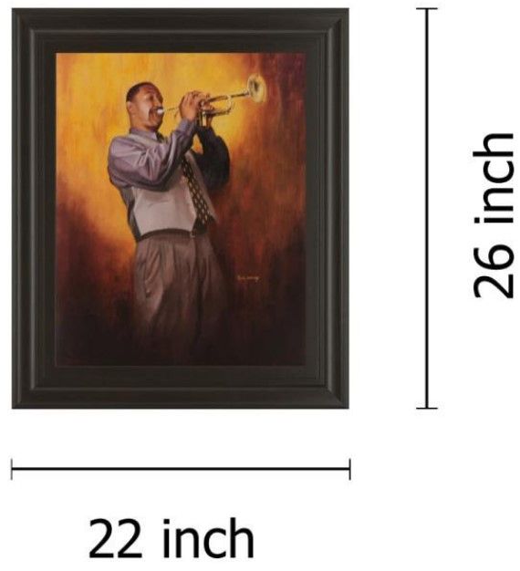Classy Living Trumpet Player Wall Art-2
