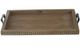 A & B Home Brown Wood Bead Rectangular Tray-1